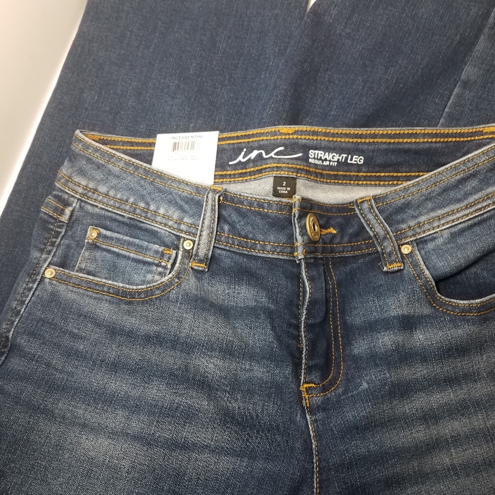 I.n.c. Mid-Rise Straight-Leg Jeans